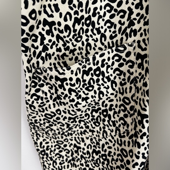P.Cill Leopard Print Skirtall Overall mini Dress adjustable straps festival L - Picture 4 of 7